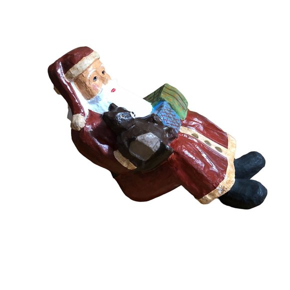 Paper Mache Shelf Sitter Santa Father Christmas Farmhouse Decoration Holiday Lar - Picture 4 of 16